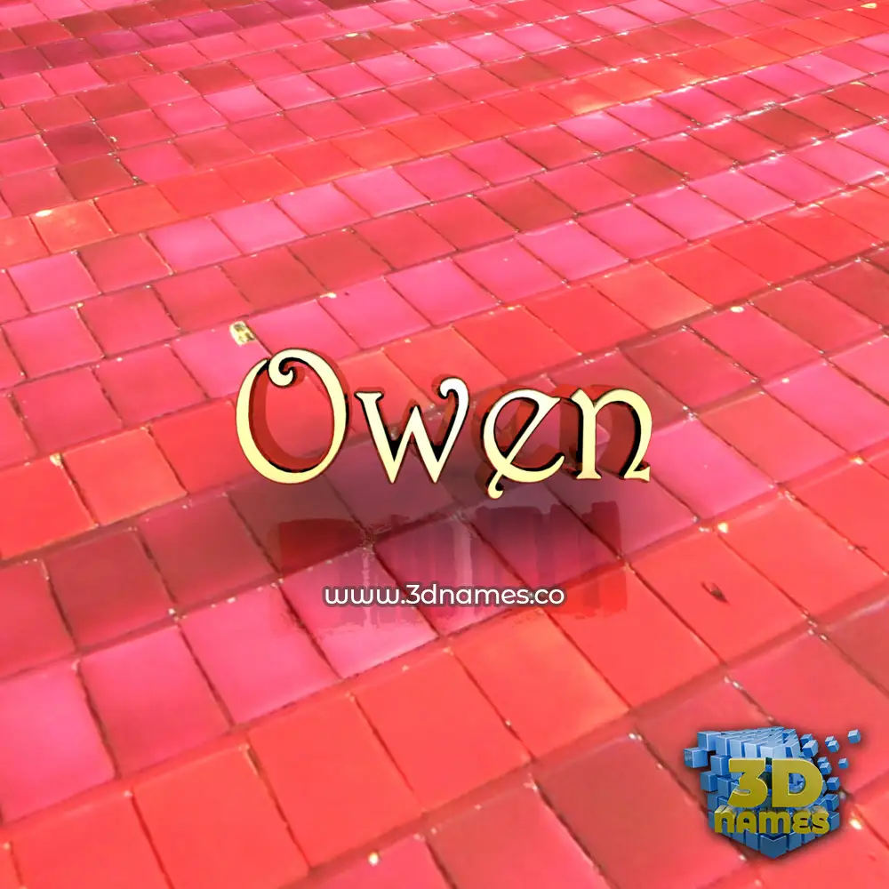 owen in Red Tiles style - 3D name wallpaper