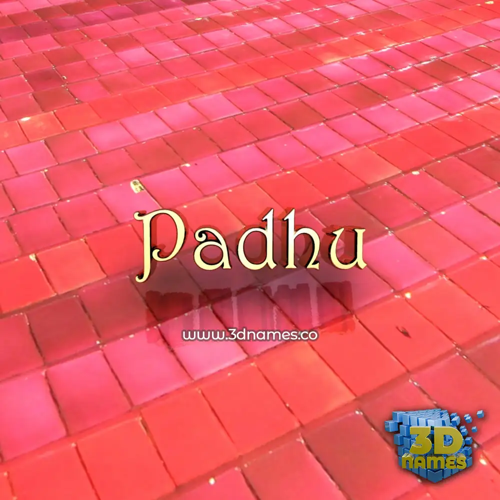 padhu in Red Tiles style - 3D name wallpaper