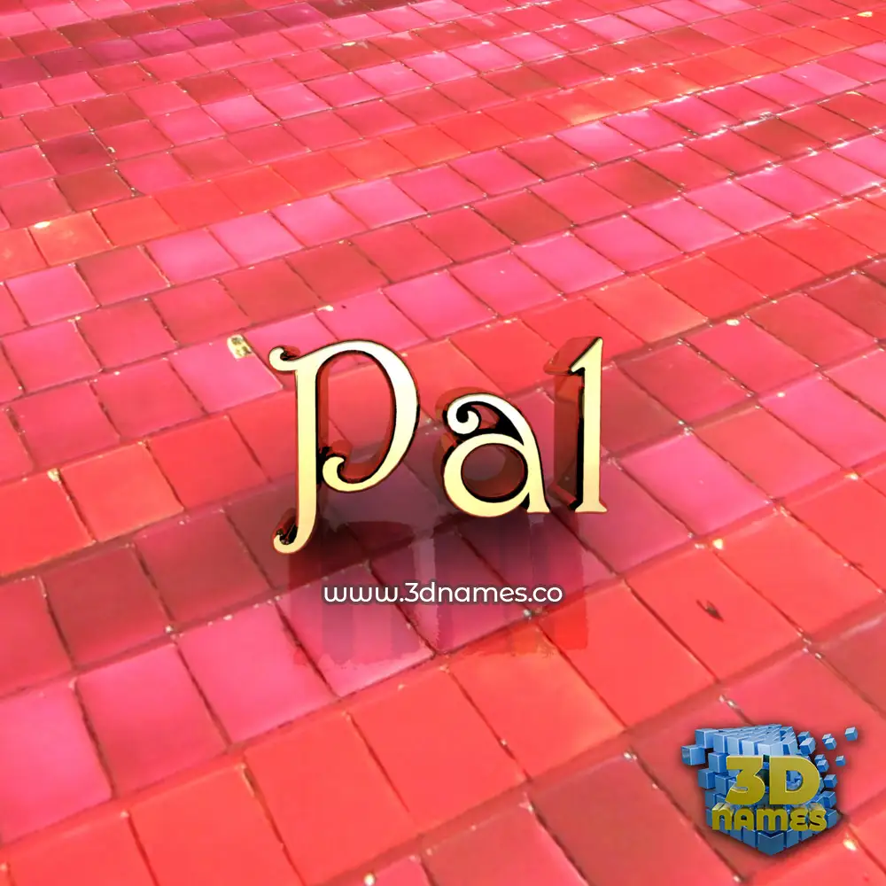 pal in Red Tiles style - 3D name wallpaper