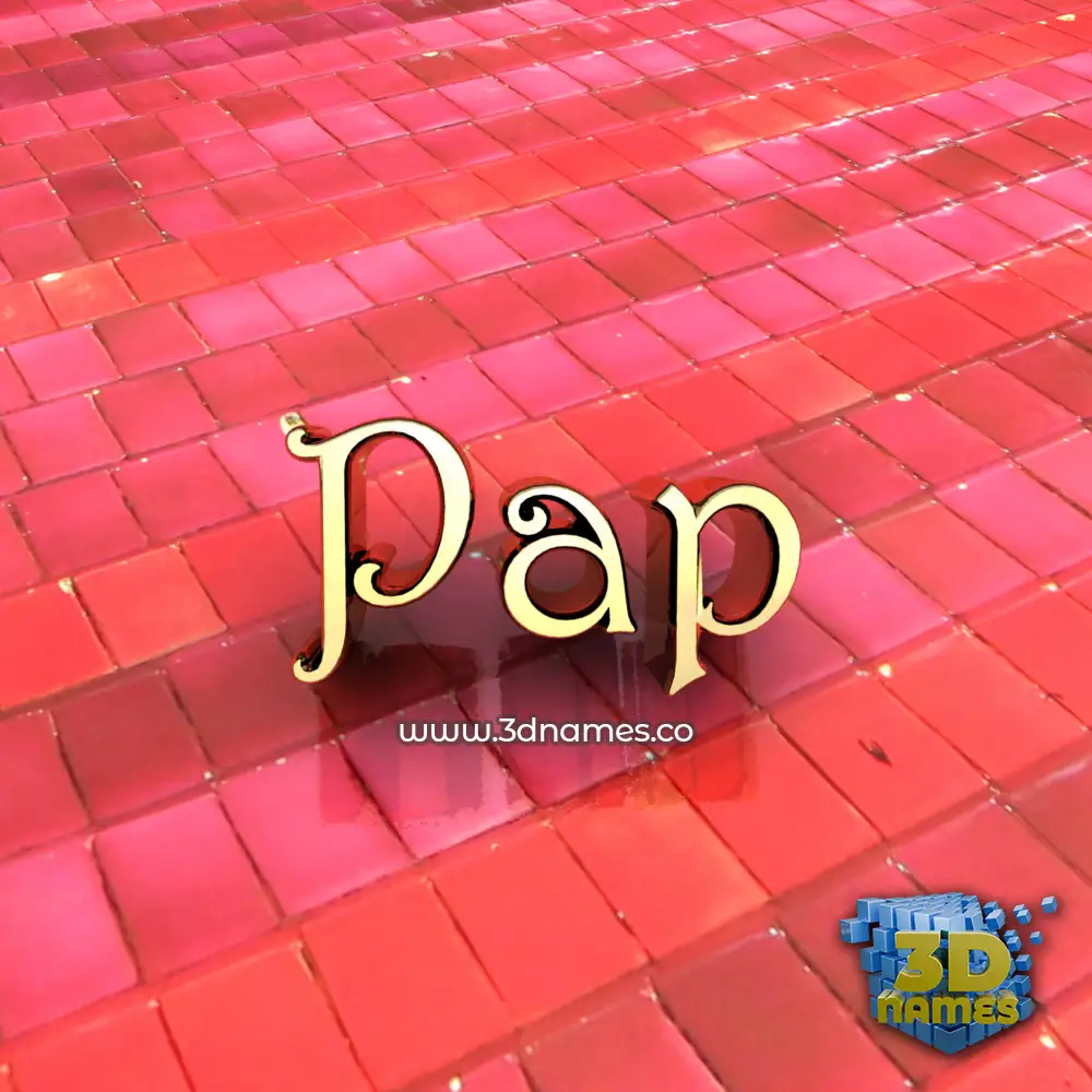 pap in Red Tiles style - 3D name wallpaper