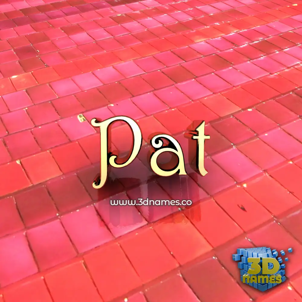 pat in Red Tiles style - 3D name wallpaper