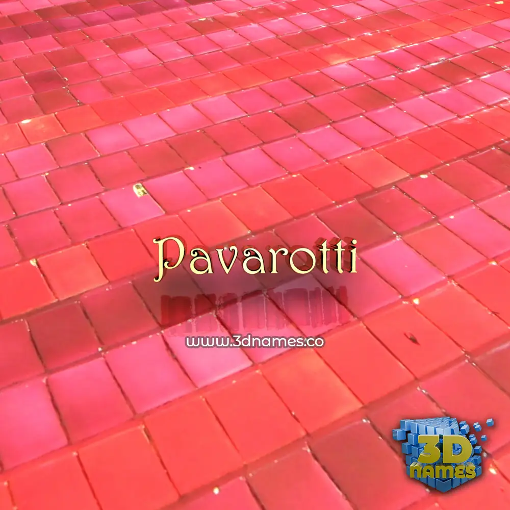 pavarotti in Red Tiles style - 3D name wallpaper