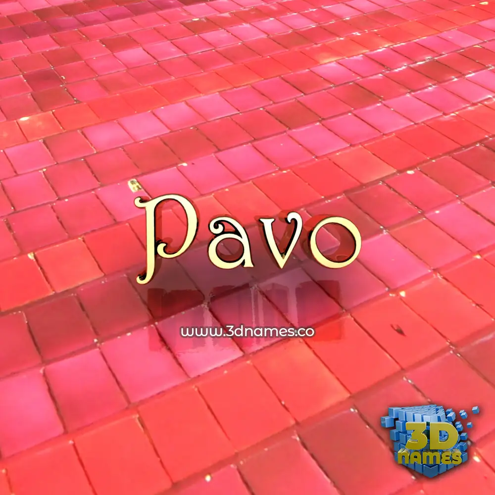 pavo in Red Tiles style - 3D name wallpaper