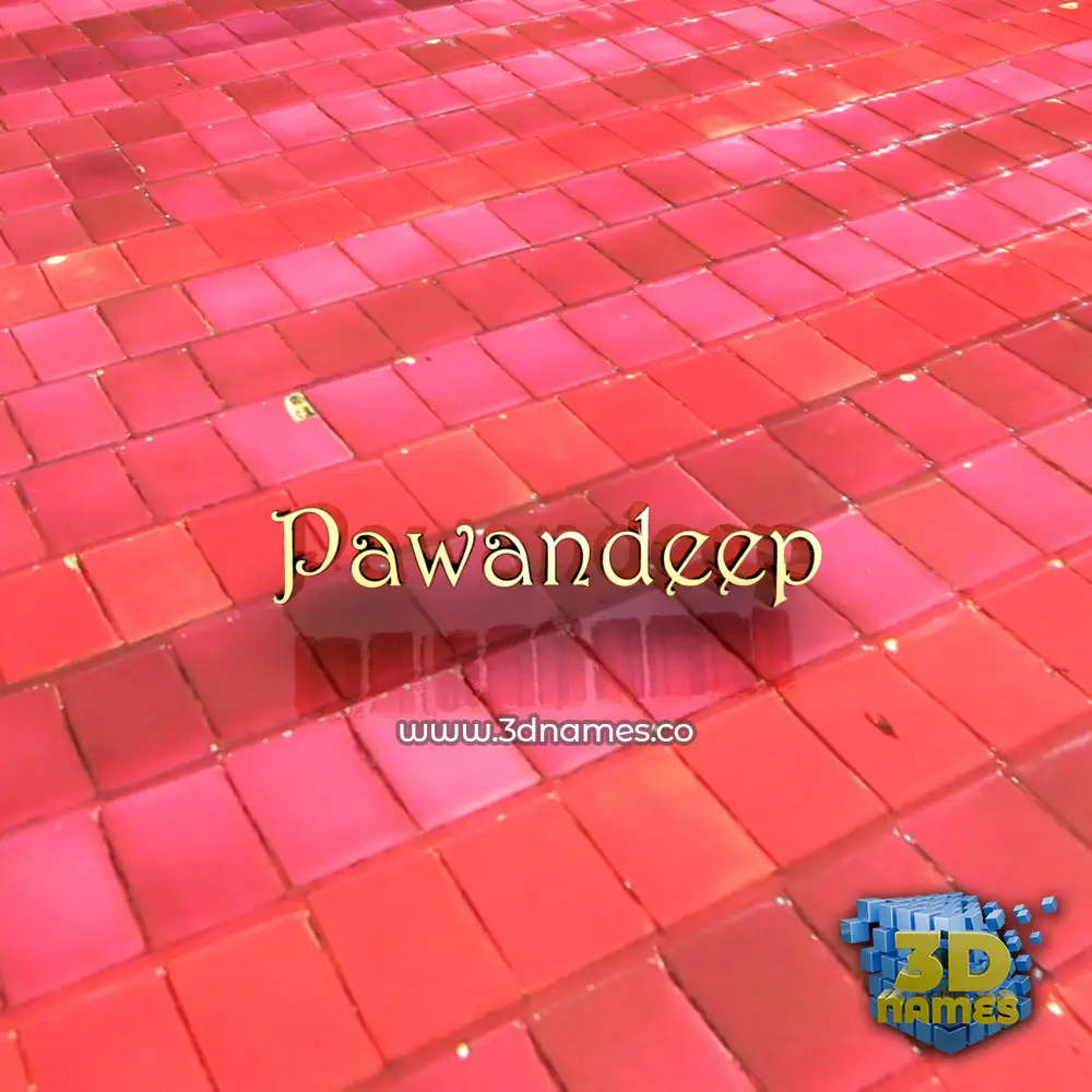 pawandeep in Red Tiles style - 3D name wallpaper