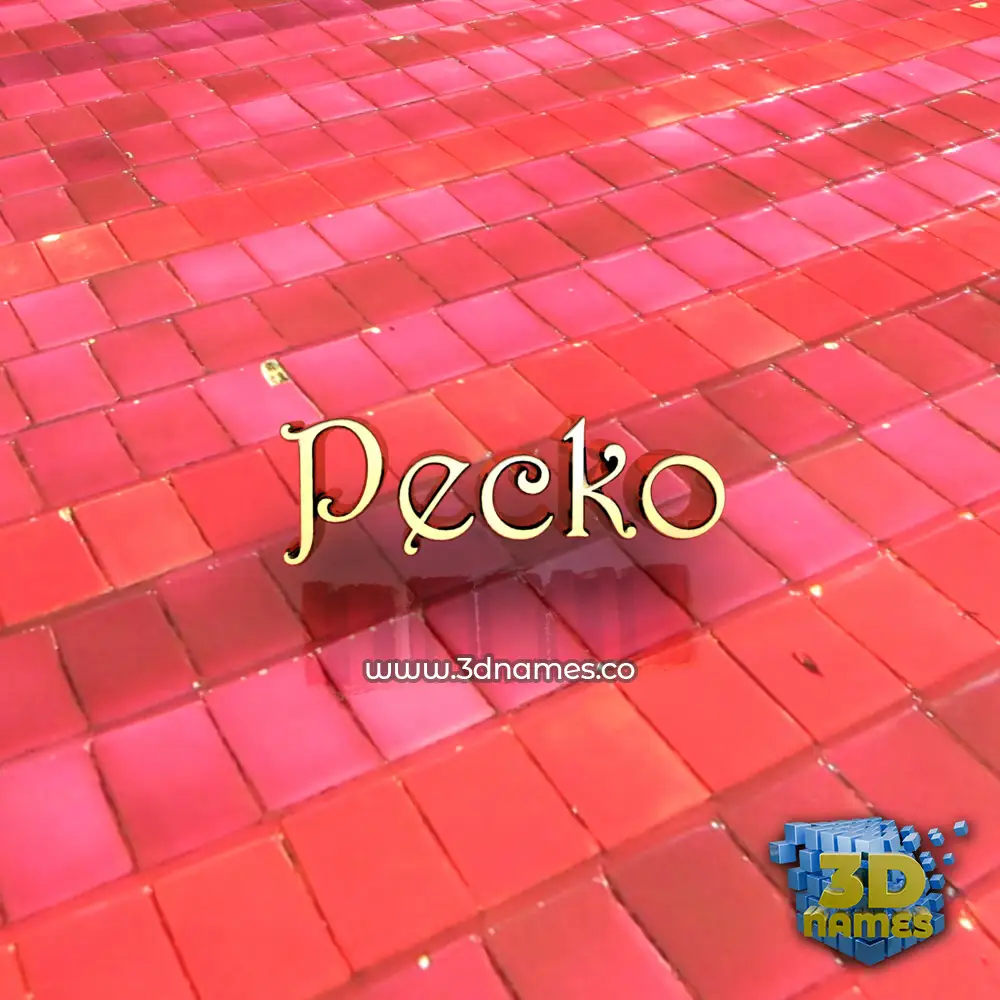 pecko in Red Tiles style - 3D name wallpaper