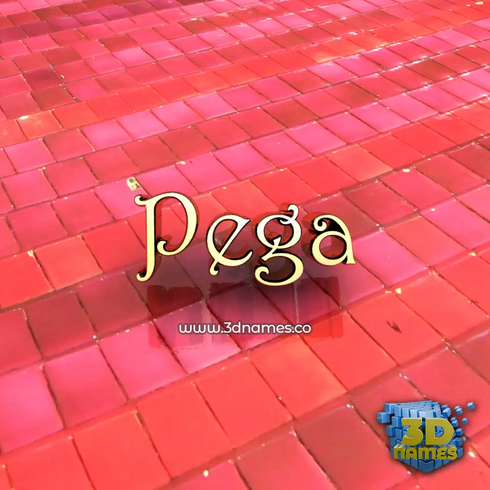 pega in Red Tiles style - 3D name wallpaper