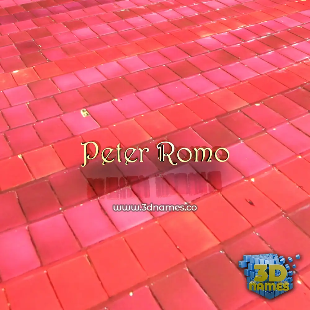peter romo in Red Tiles style - 3D name wallpaper