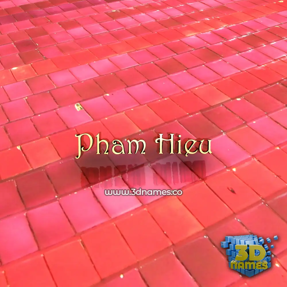 pham hieu in Red Tiles style - 3D name wallpaper