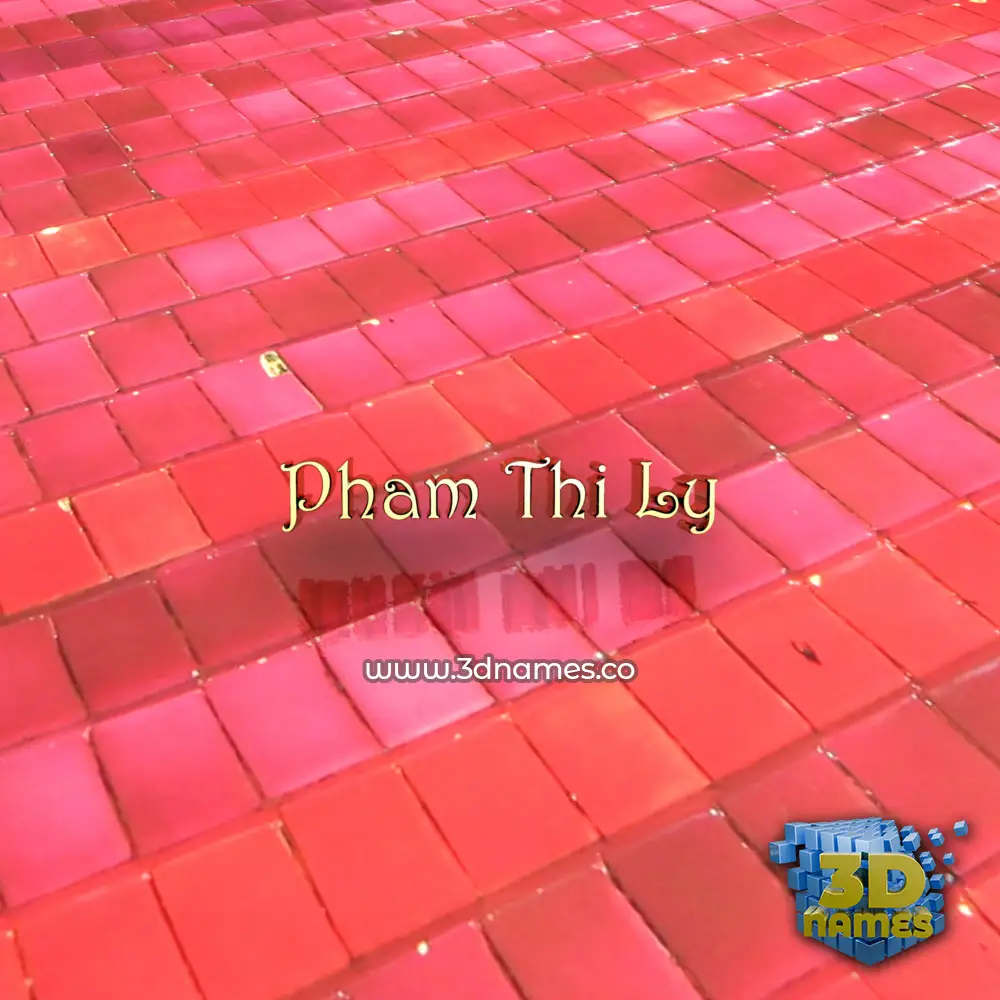 pham thi ly in Red Tiles style - 3D name wallpaper
