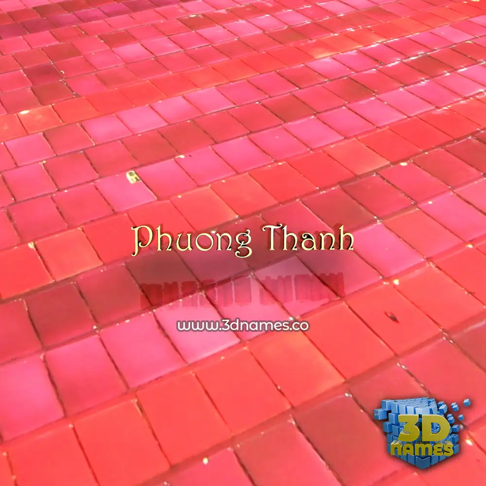 phuong thanh in Red Tiles style - 3D name wallpaper