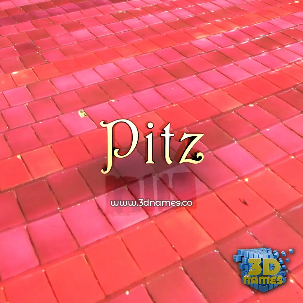 pitz in Red Tiles style - 3D name wallpaper