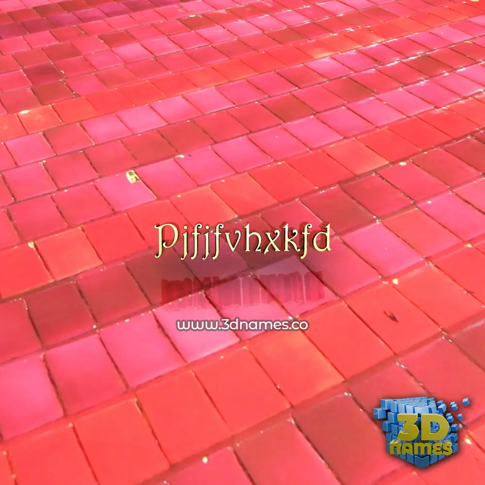 pjfjfvhxkfd in Red Tiles style - 3D name wallpaper