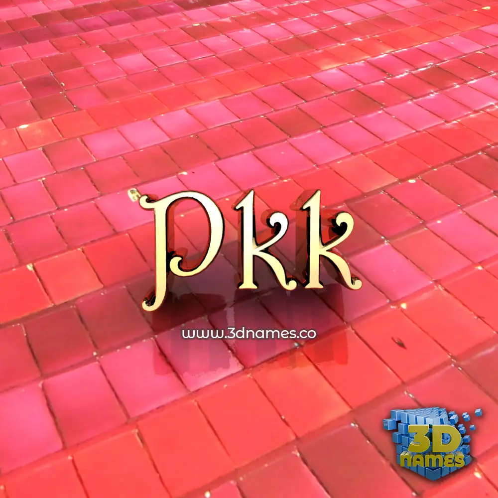 pkk in Red Tiles style - 3D name wallpaper