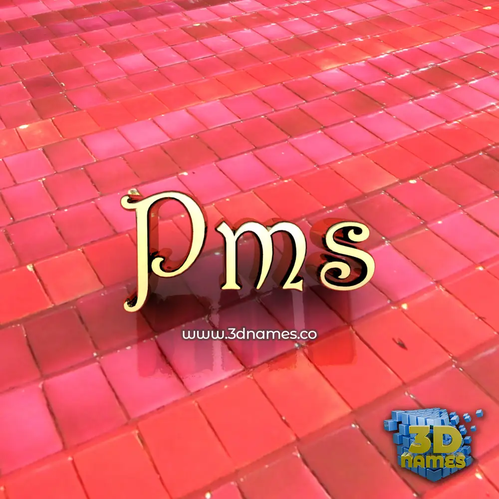 pms in Red Tiles style - 3D name wallpaper