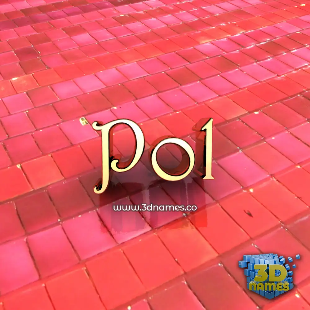 pol in Red Tiles style - 3D name wallpaper