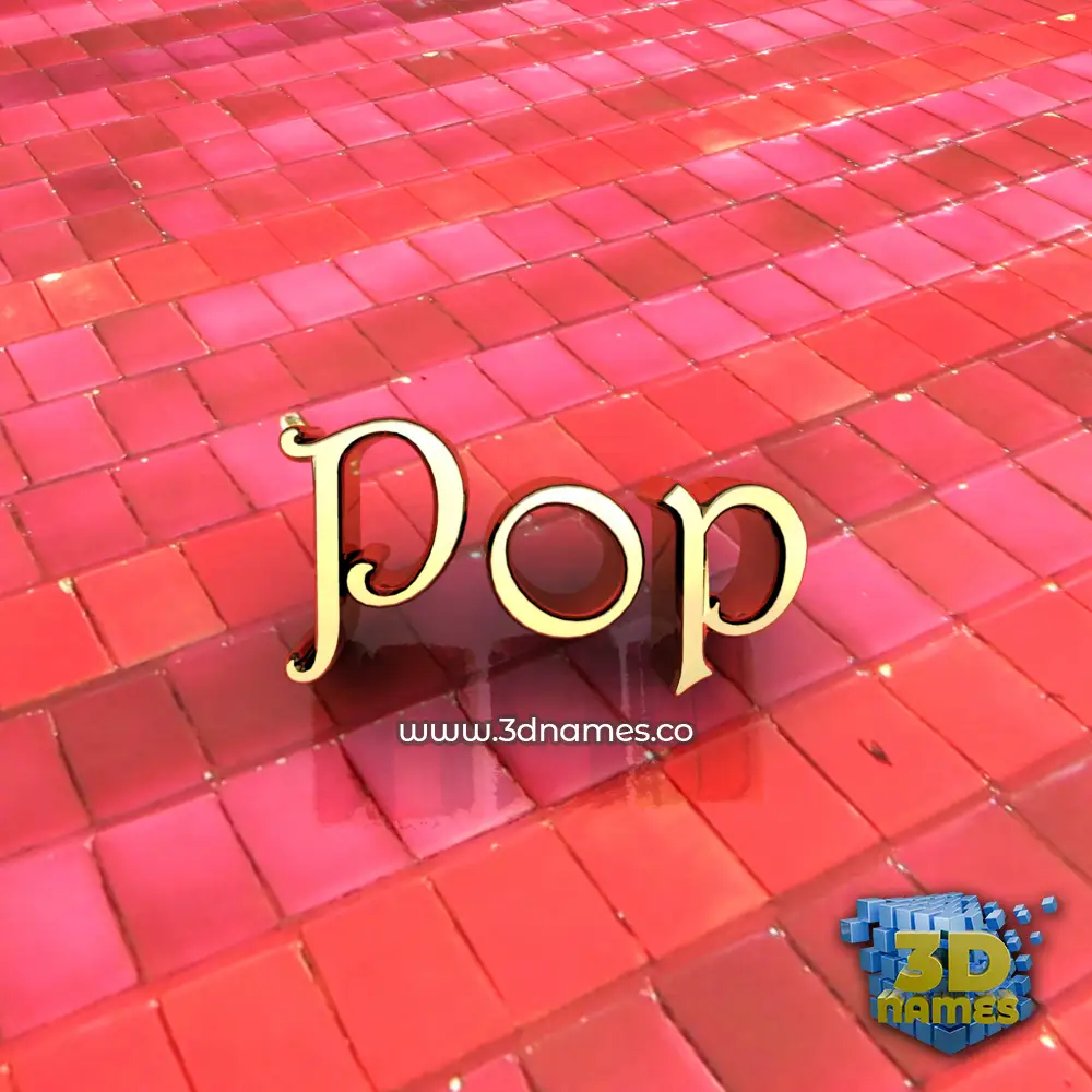 pop in Red Tiles style - 3D name wallpaper