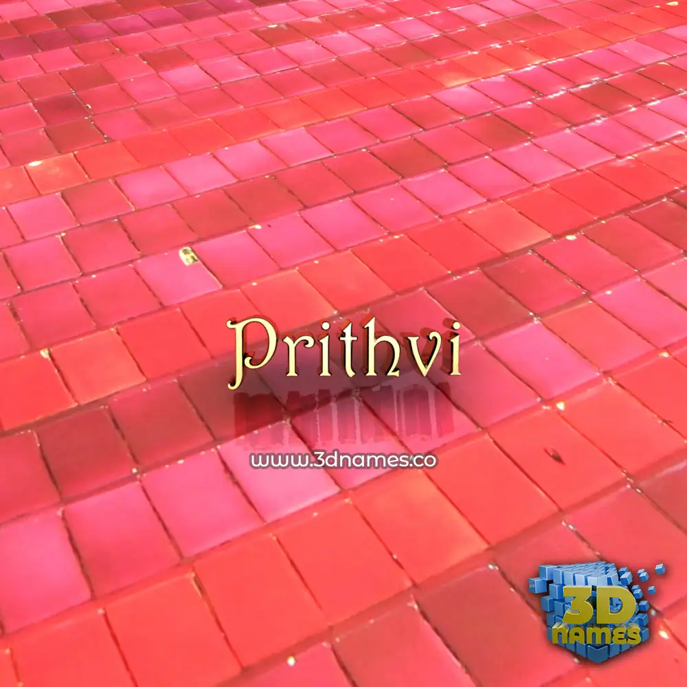 prithvi in Red Tiles style - 3D name wallpaper