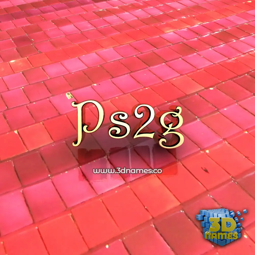 ps2g in Red Tiles style - 3D name wallpaper