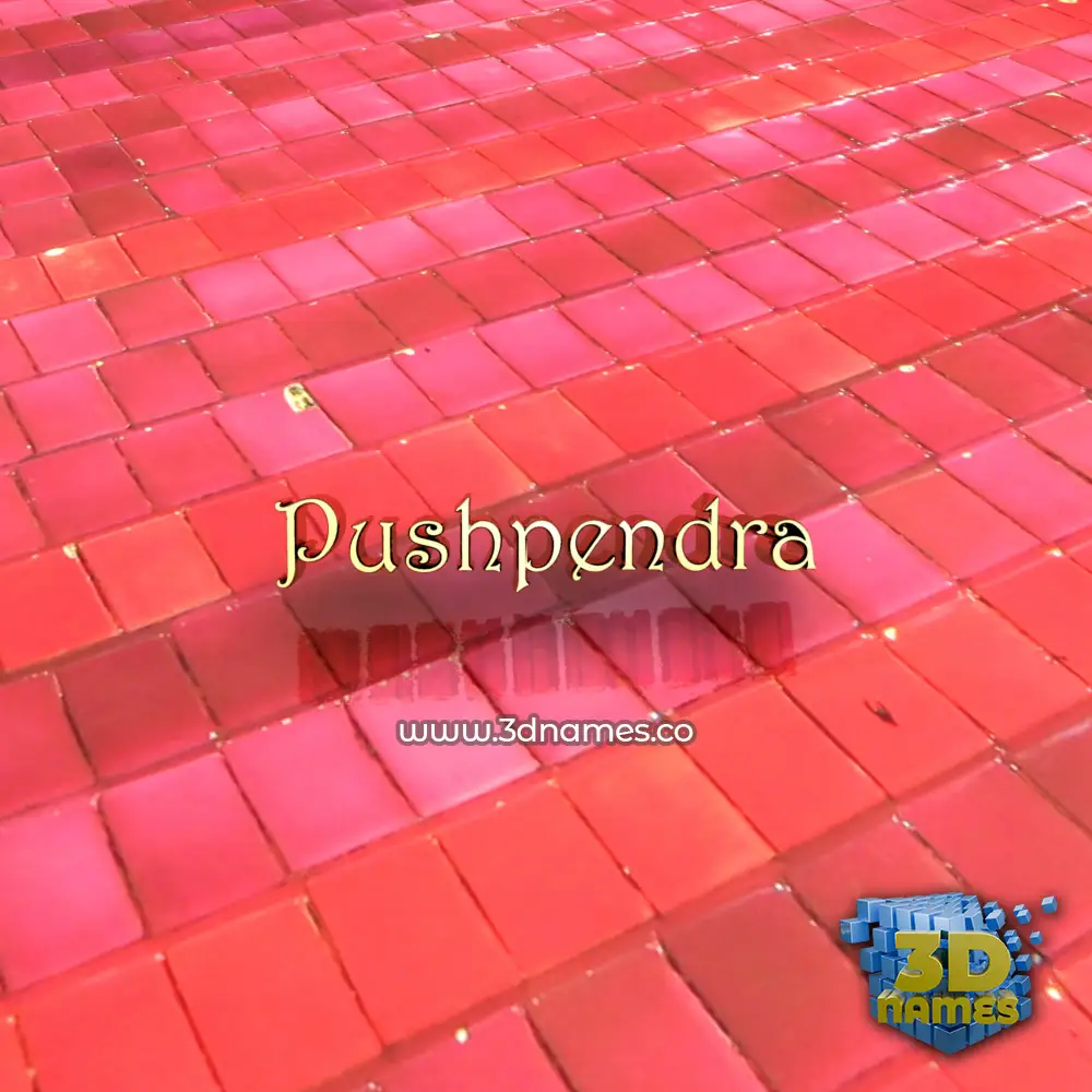 pushpendra in Red Tiles style - 3D name wallpaper