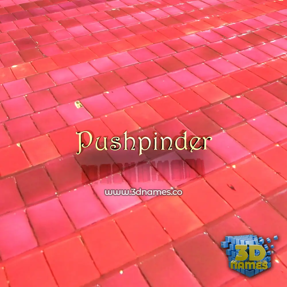 pushpinder in Red Tiles style - 3D name wallpaper