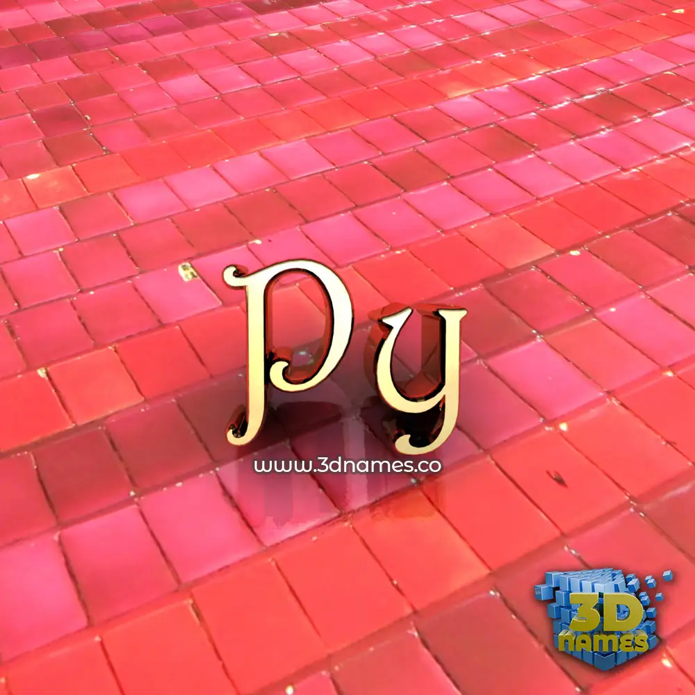 py in Red Tiles style - 3D name wallpaper