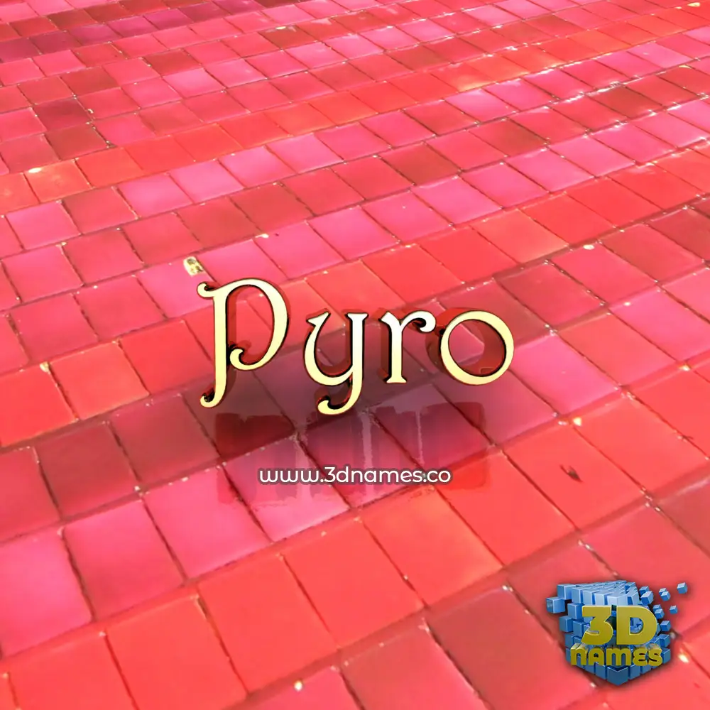 pyro in Red Tiles style - 3D name wallpaper