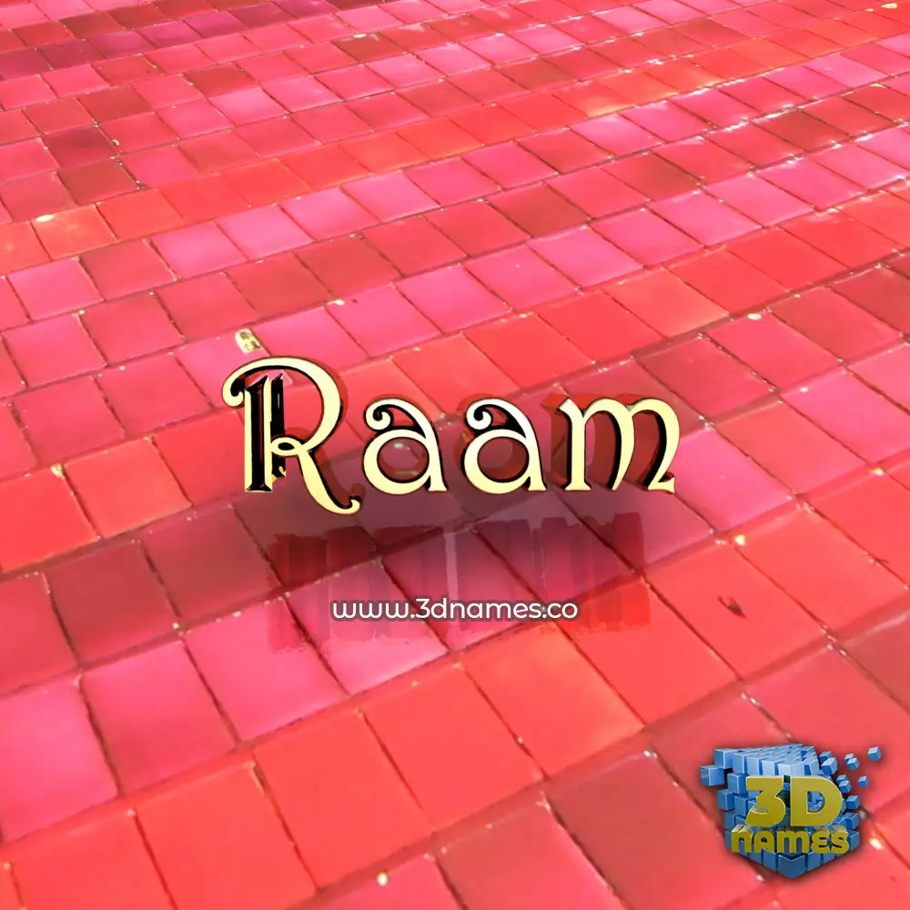 raam in Red Tiles style - 3D name wallpaper