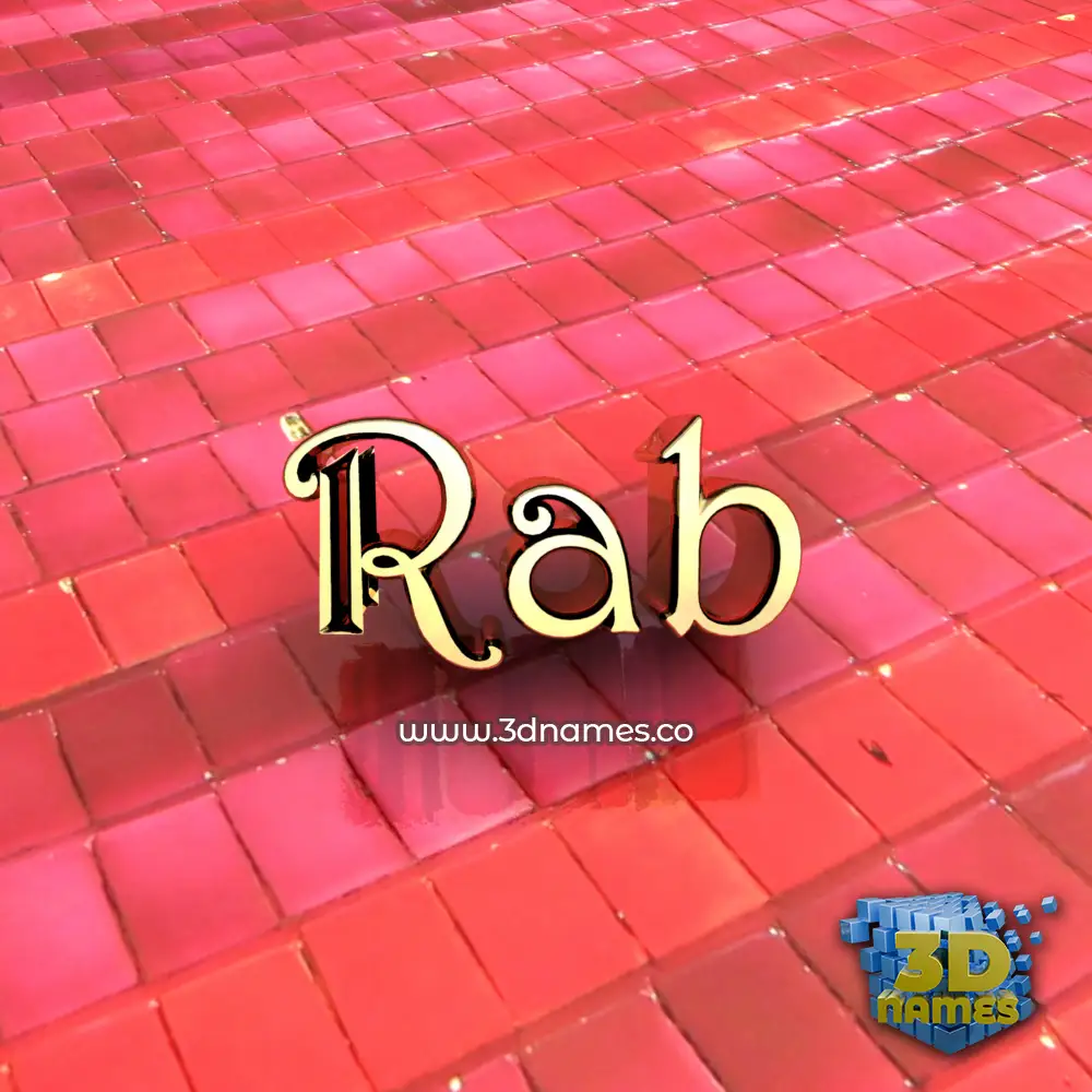 rab in Red Tiles style - 3D name wallpaper