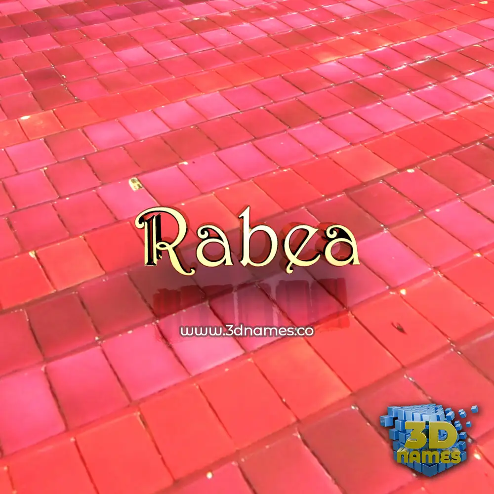 rabea in Red Tiles style - 3D name wallpaper