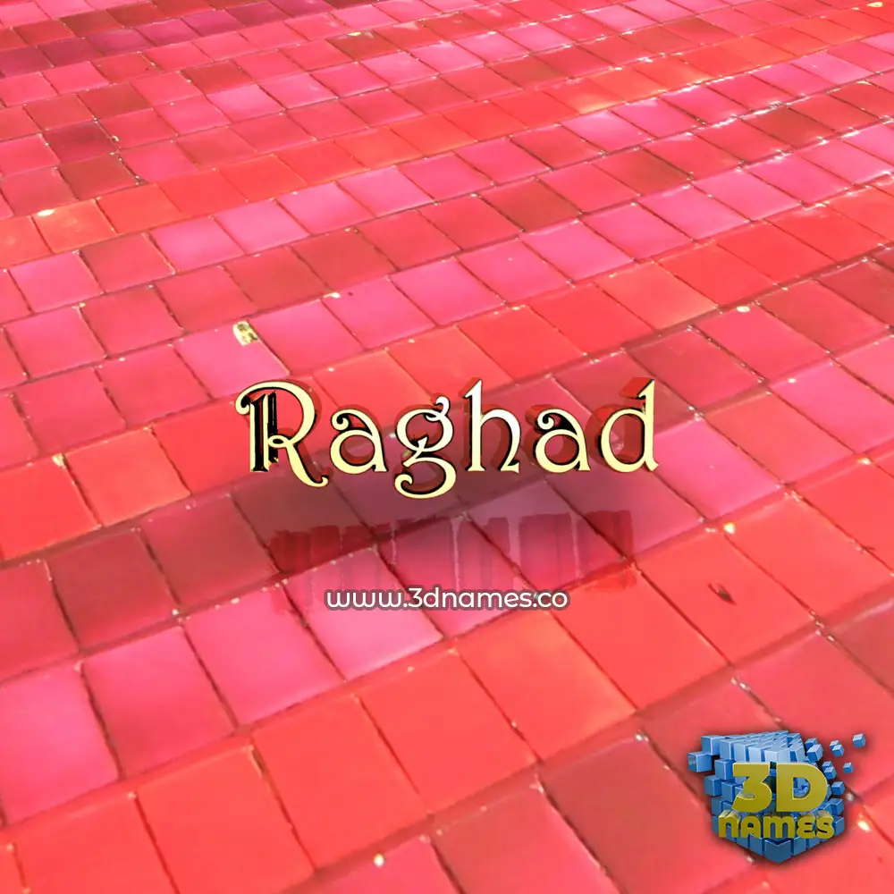 raghad in Red Tiles style - 3D name wallpaper