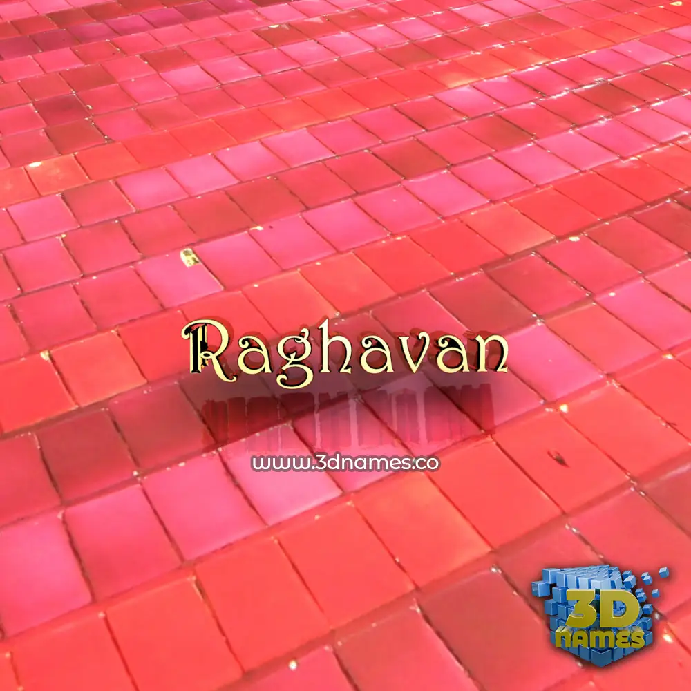 raghavan in Red Tiles style - 3D name wallpaper