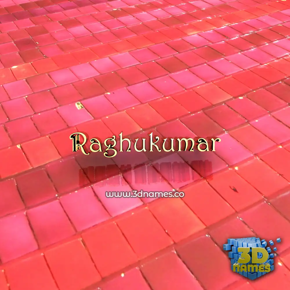 raghukumar in Red Tiles style - 3D name wallpaper