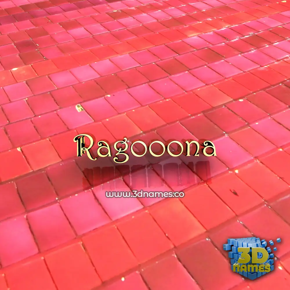 ragooona in Red Tiles style - 3D name wallpaper