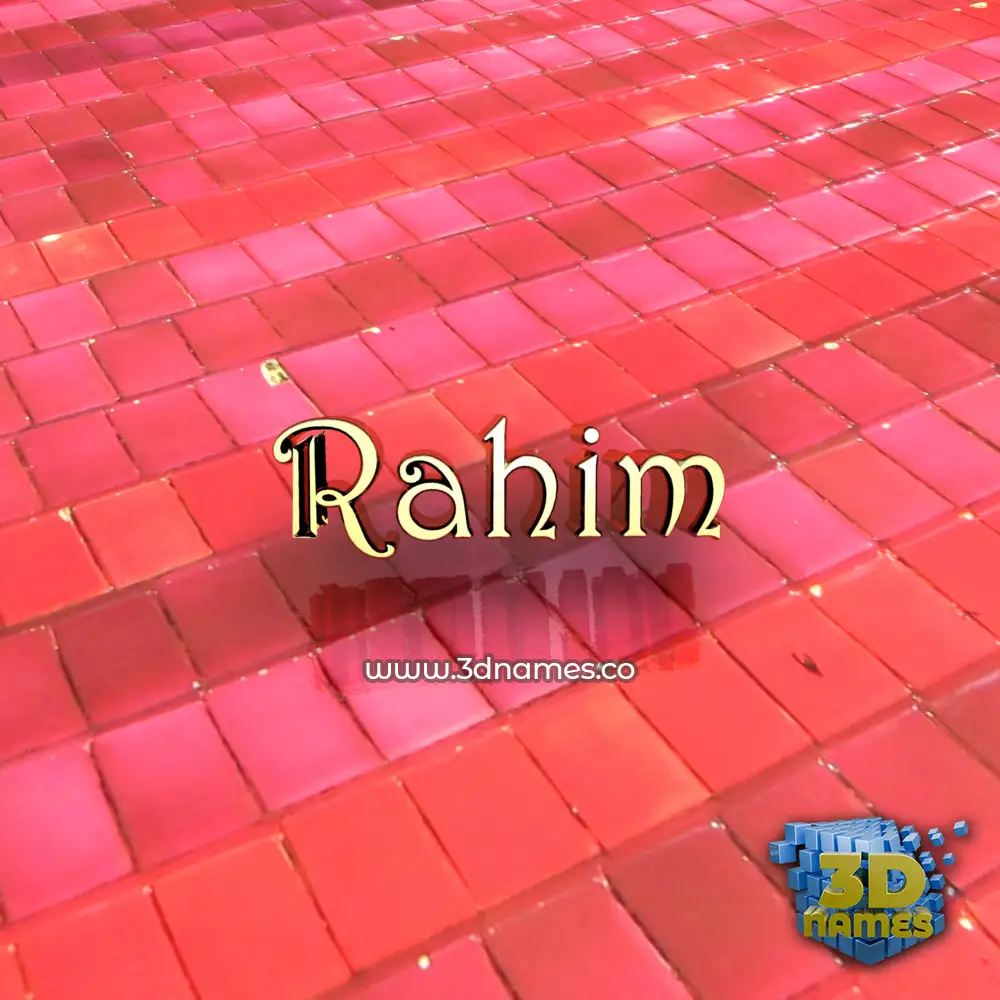 rahim in Red Tiles style - 3D name wallpaper