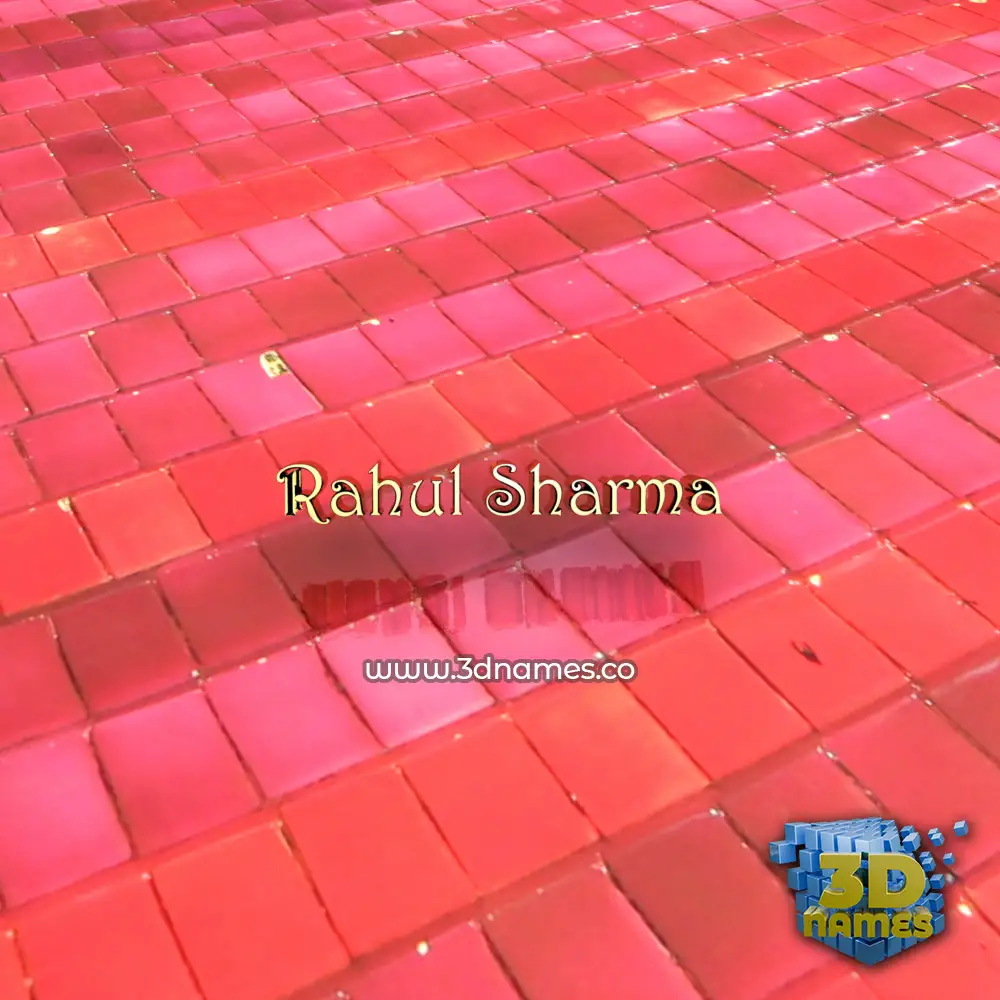 rahul sharma in Red Tiles style - 3D name wallpaper
