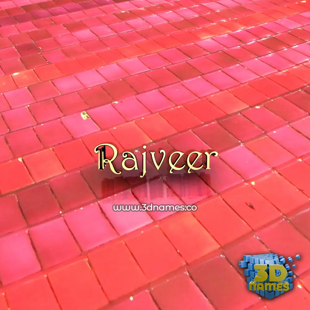 rajveer in Red Tiles style - 3D name wallpaper