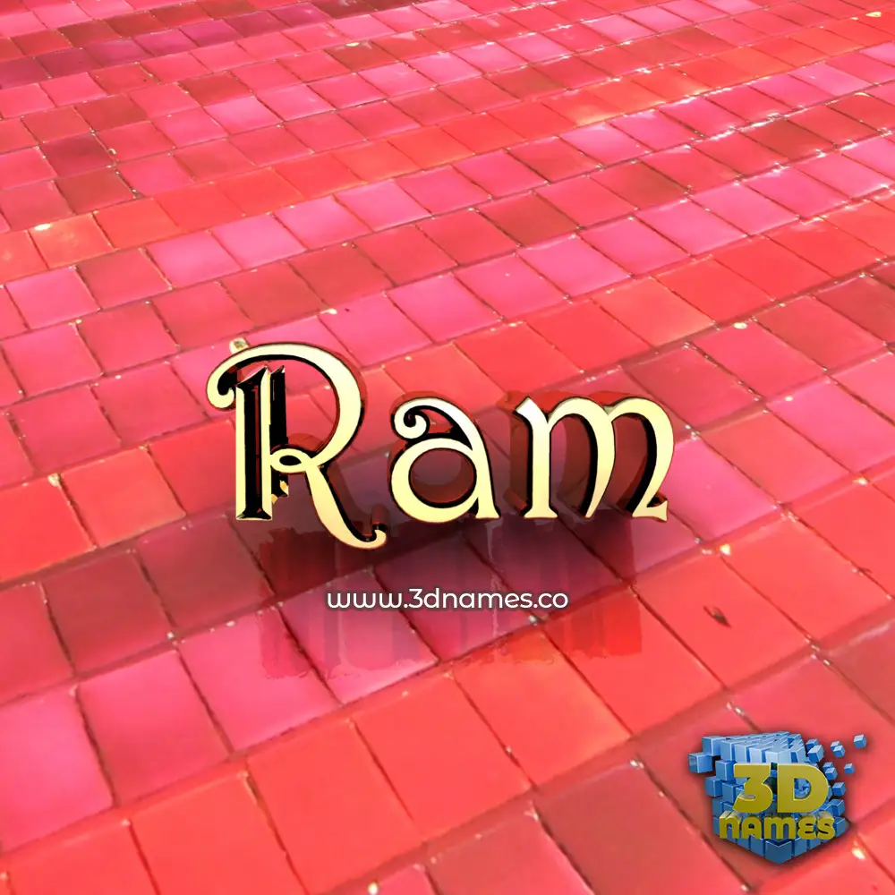 ram in Red Tiles style - 3D name wallpaper