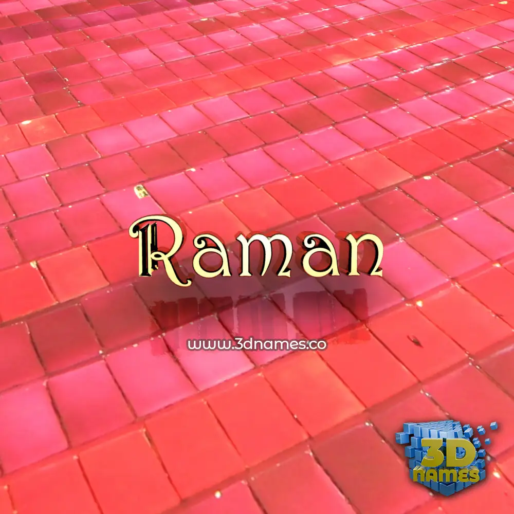 raman in Red Tiles style - 3D name wallpaper