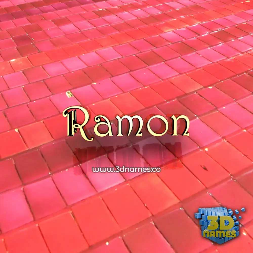 ramon in Red Tiles style - 3D name wallpaper