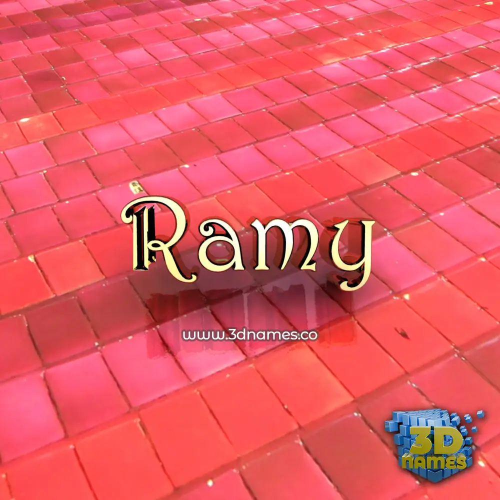 ramy in Red Tiles style - 3D name wallpaper