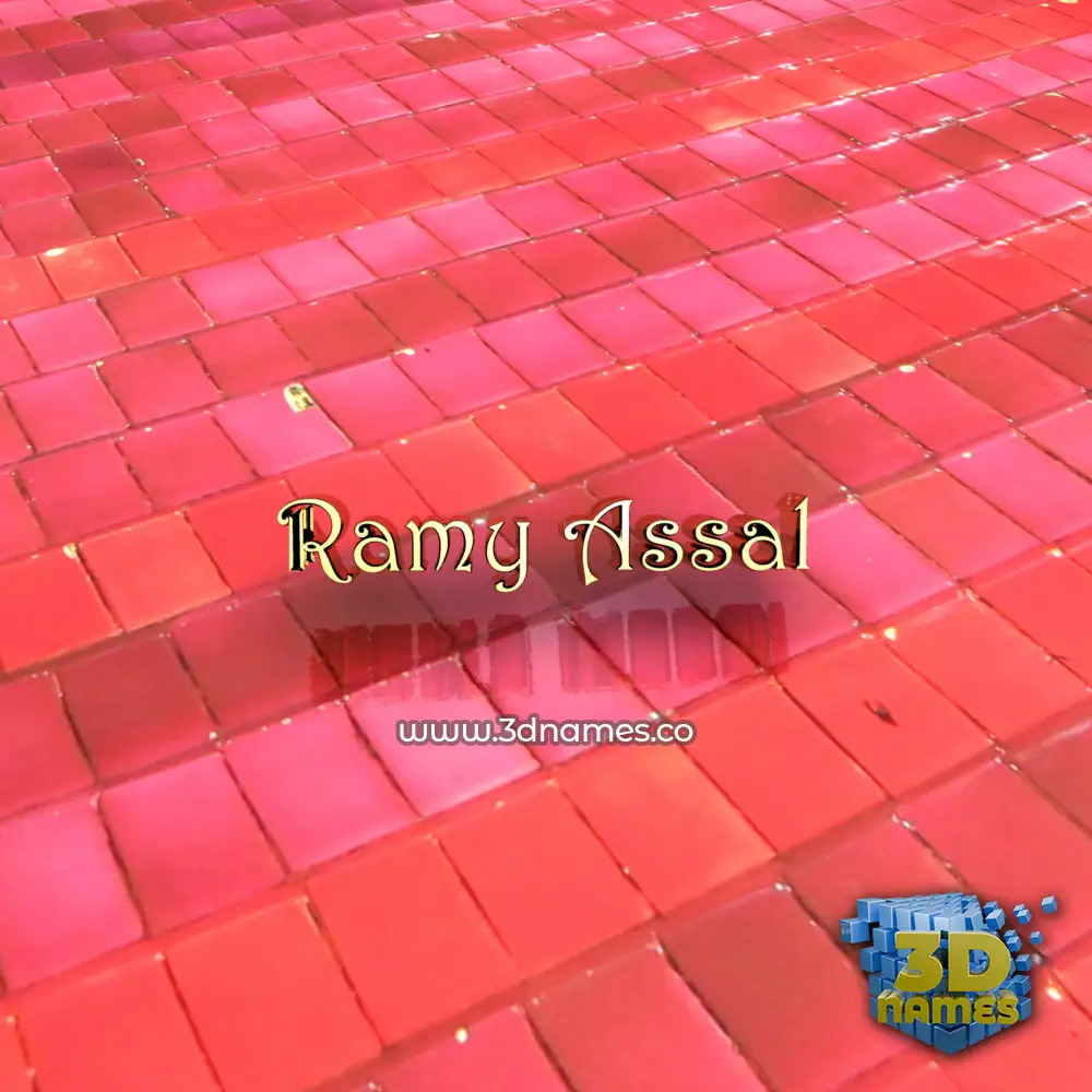 ramy assal in Red Tiles style - 3D name wallpaper