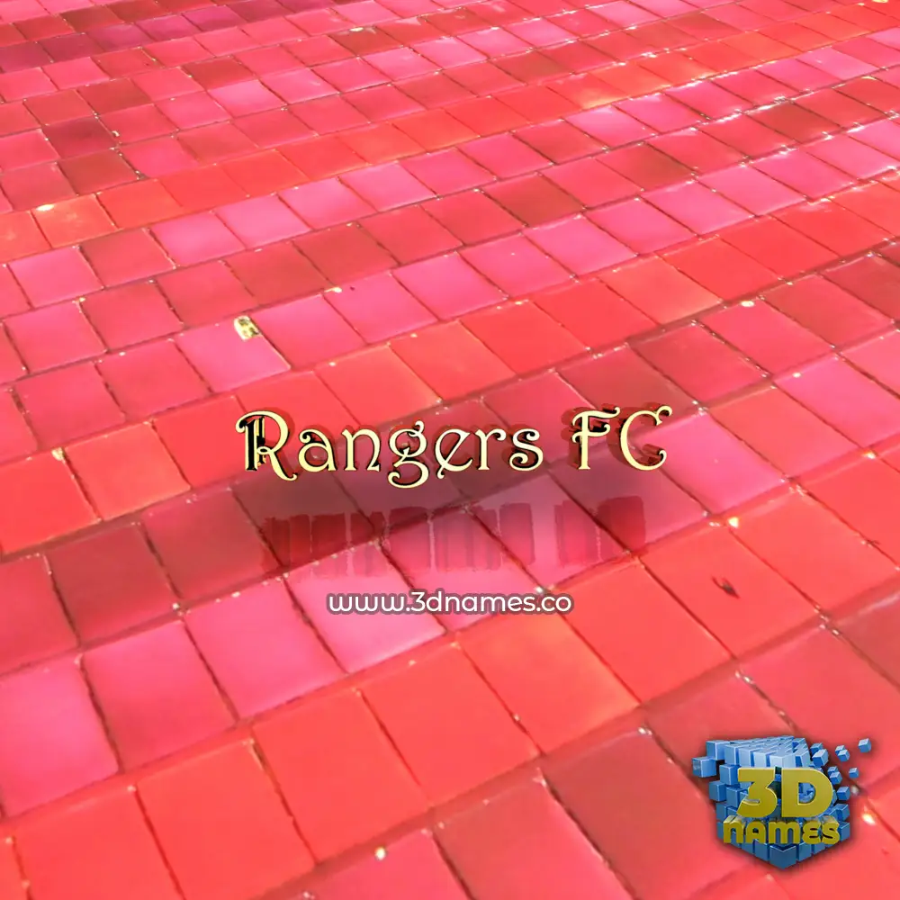 rangers fc in Red Tiles style - 3D name wallpaper