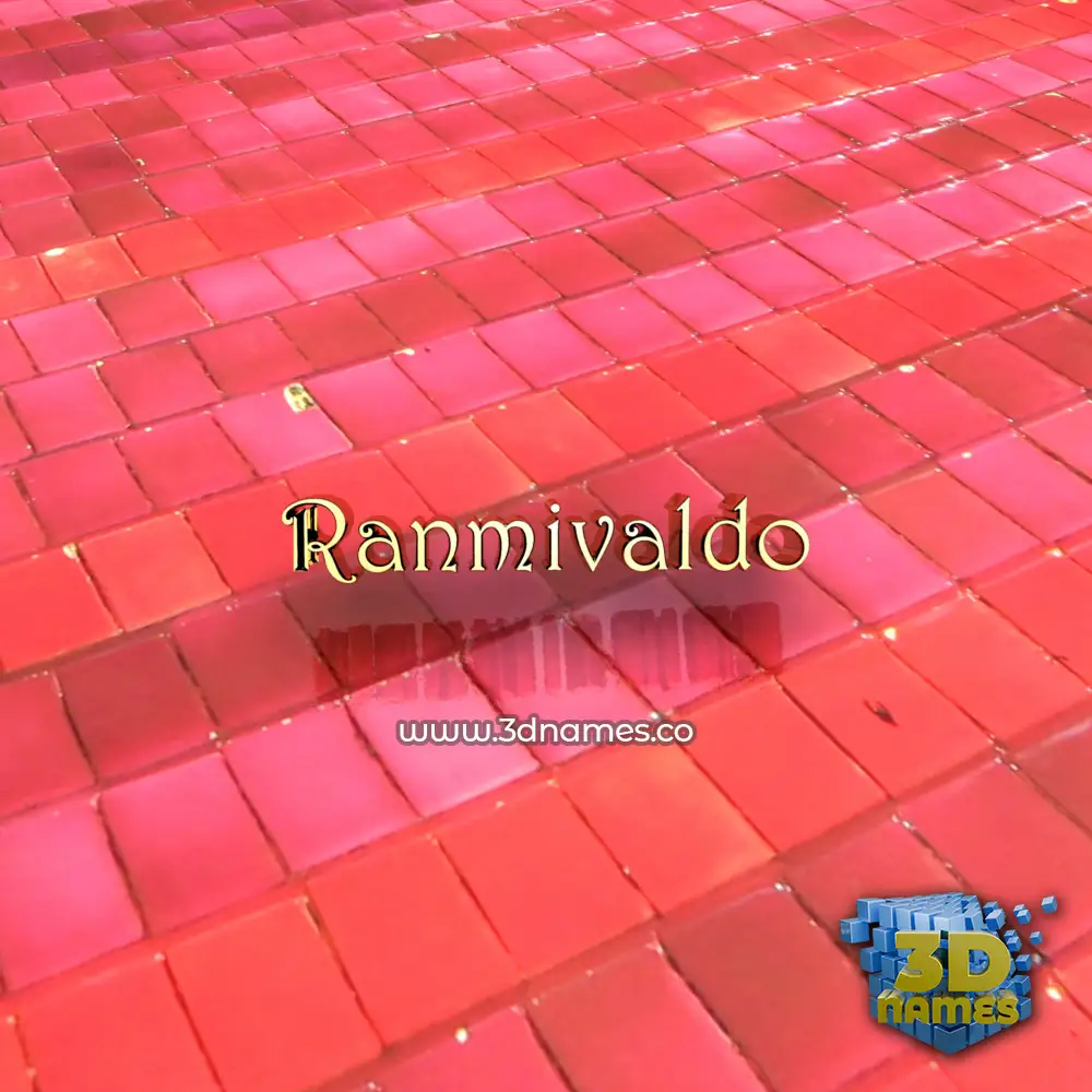 ranmivaldo in Red Tiles style - 3D name wallpaper