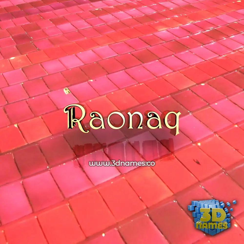 raonaq in Red Tiles style - 3D name wallpaper