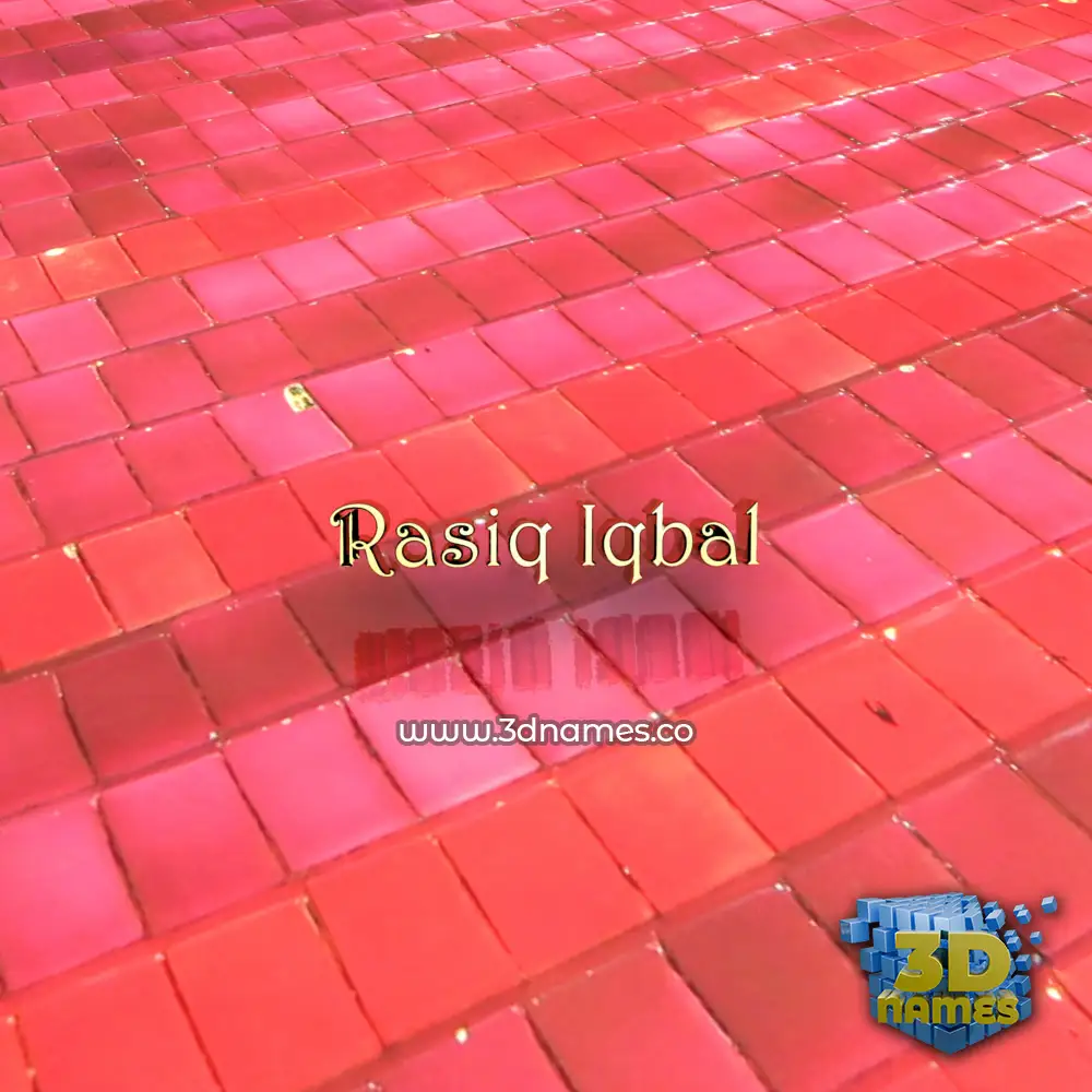 rasiq iqbal in Red Tiles style - 3D name wallpaper