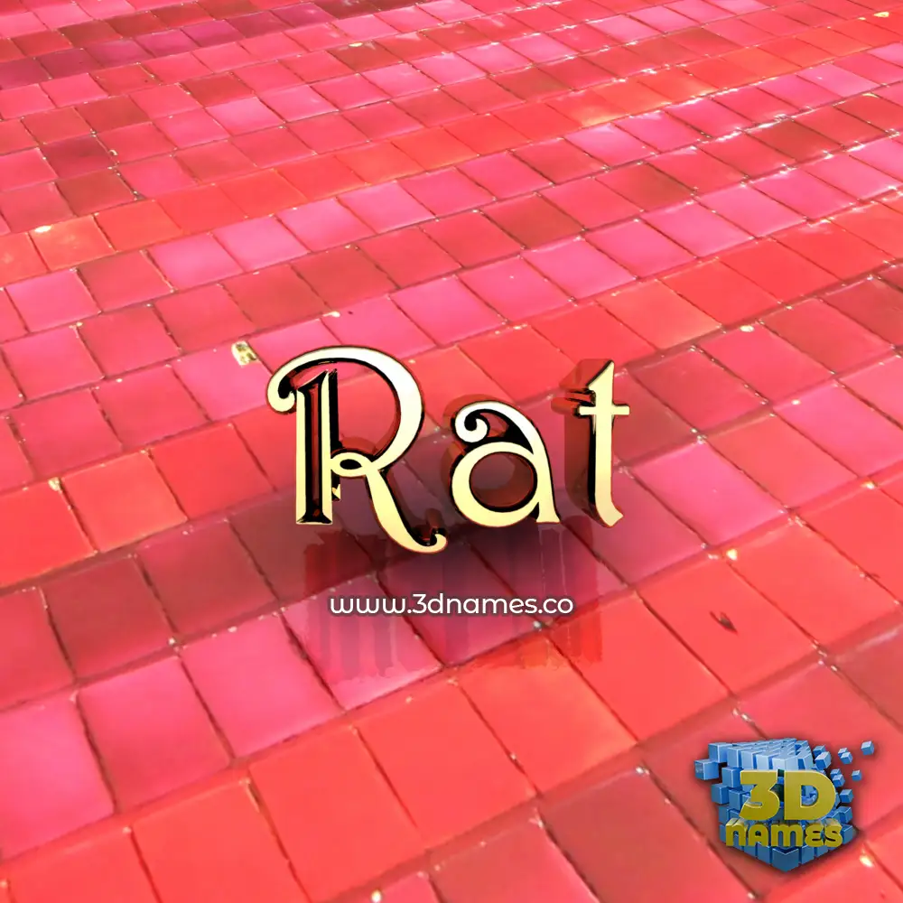 rat in Red Tiles style - 3D name wallpaper