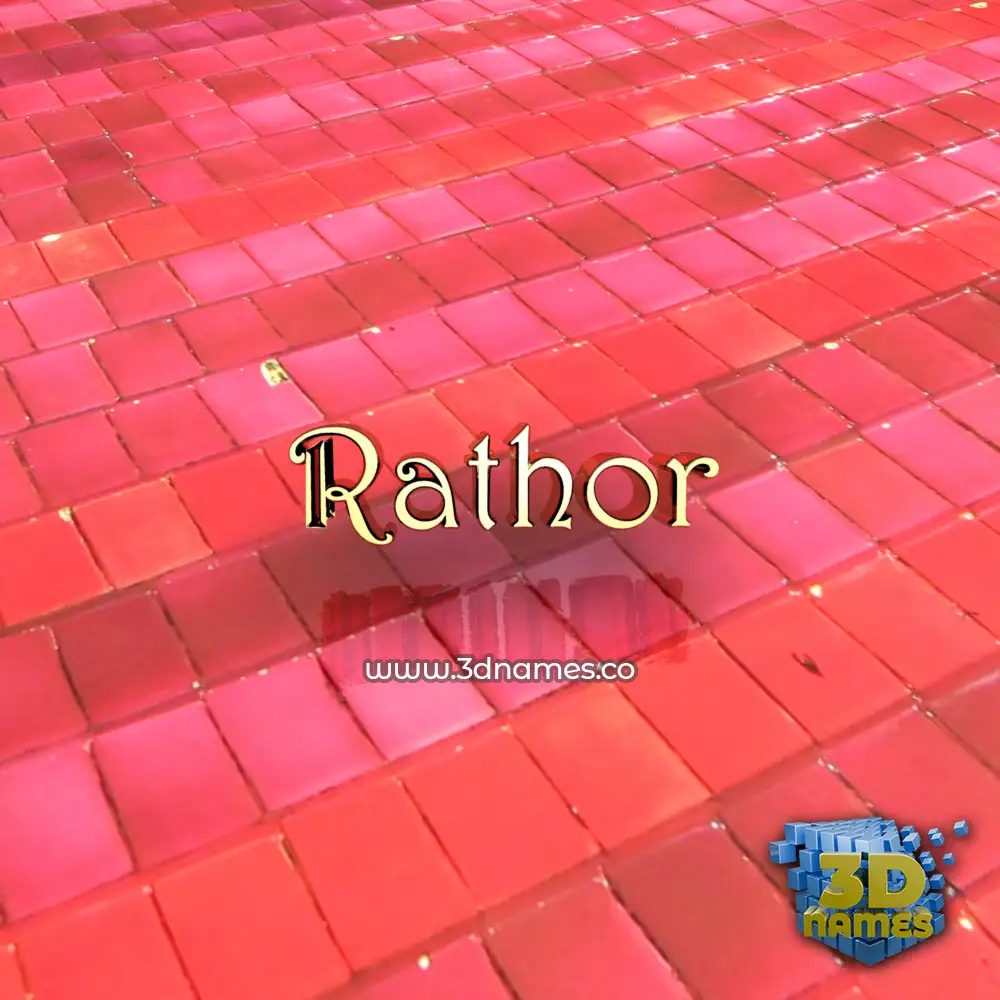 rathor in Red Tiles style - 3D name wallpaper