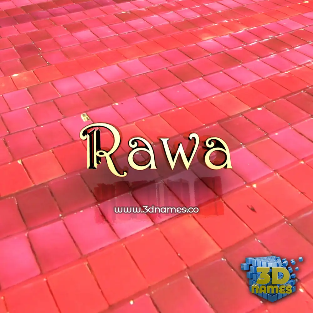 rawa in Red Tiles style - 3D name wallpaper