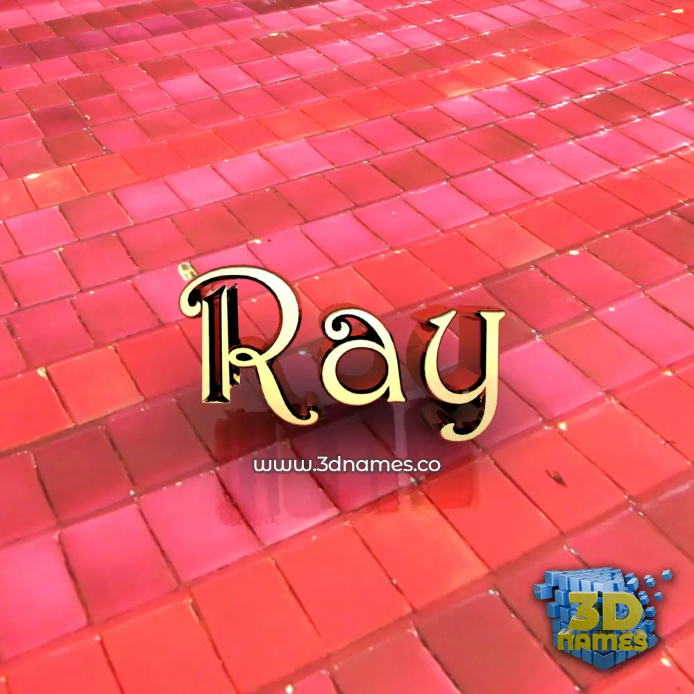 ray in Red Tiles style - 3D name wallpaper