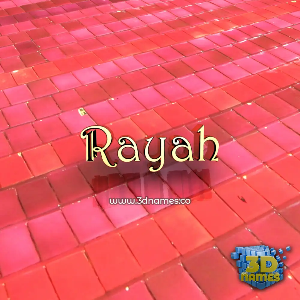 rayah in Red Tiles style - 3D name wallpaper